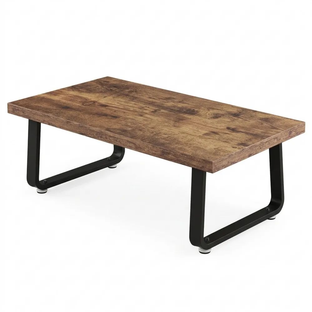 Industrieller Wohnzimmertisch aus Holz und Metall, Vintage Design, 120 x 55 x 46,5 cm