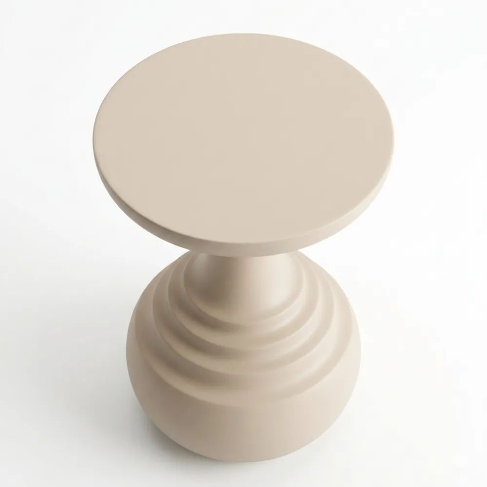 Moderner Beistelltisch aus Aluminium, Beige, in vielen Farben verfügbar