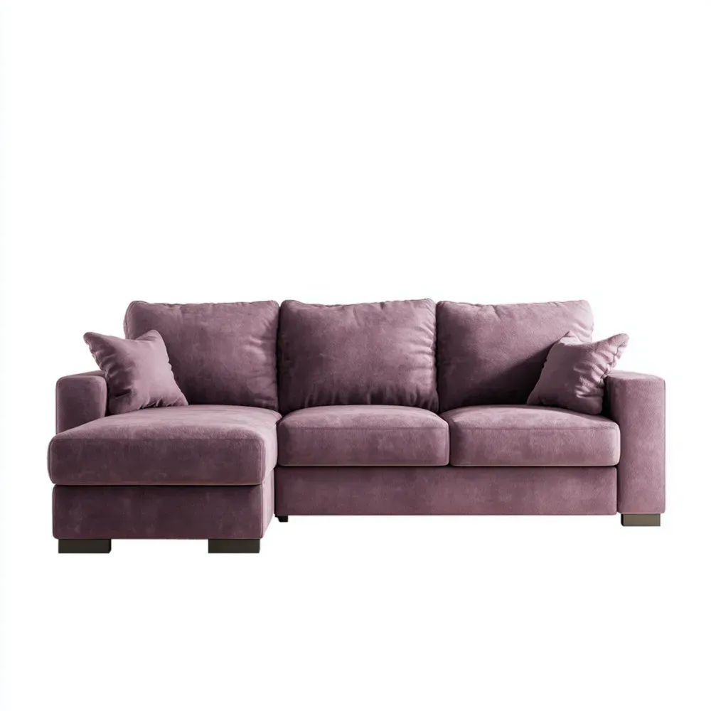 Ecksofa Samt 250x150x85 cm - Violett