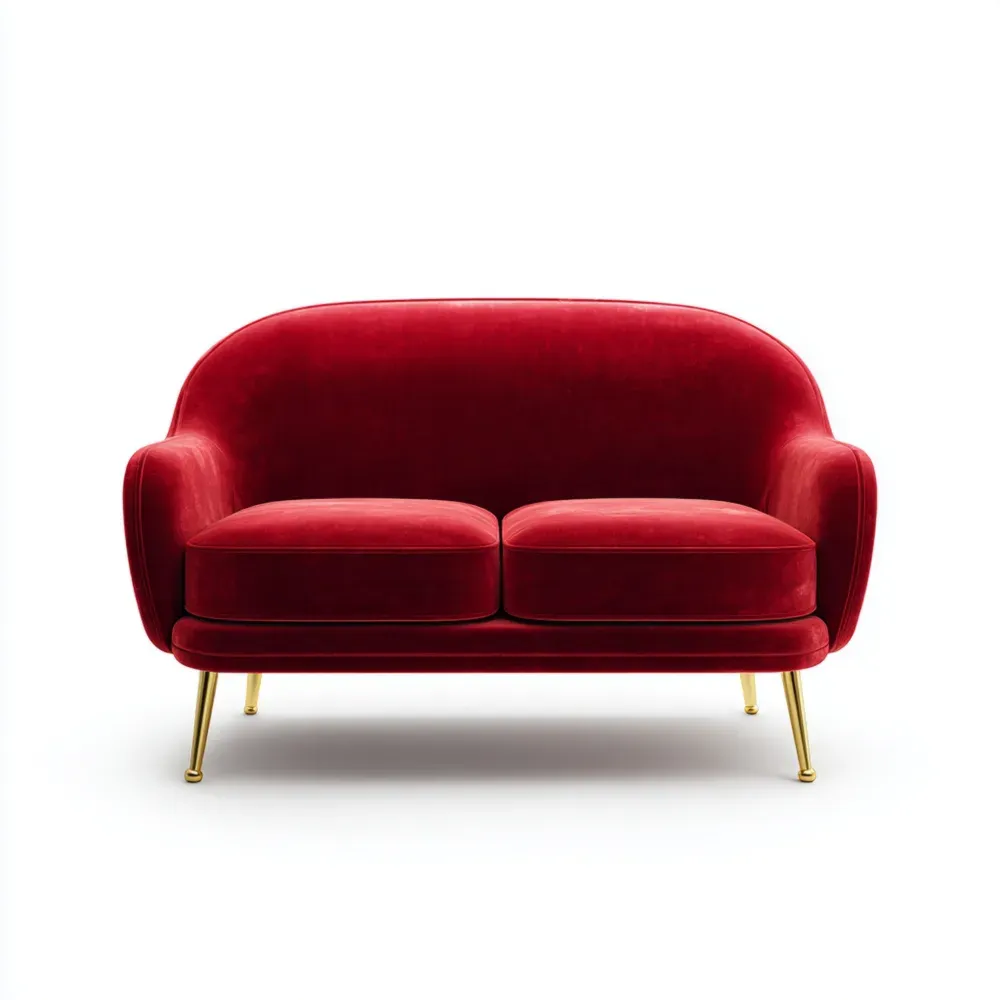 Sofa Samt 140x75x85 cm - Rot