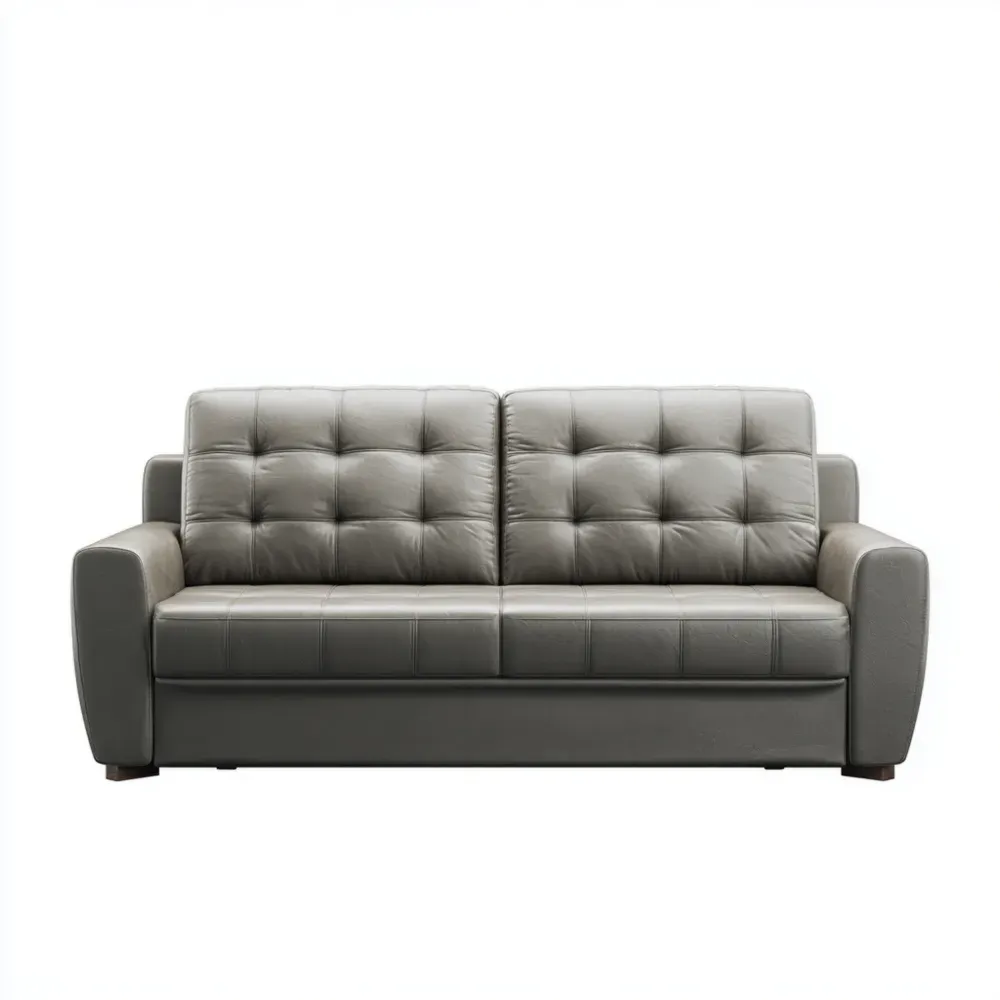 3-Sitzer Sofa Leder Dunkelgrau