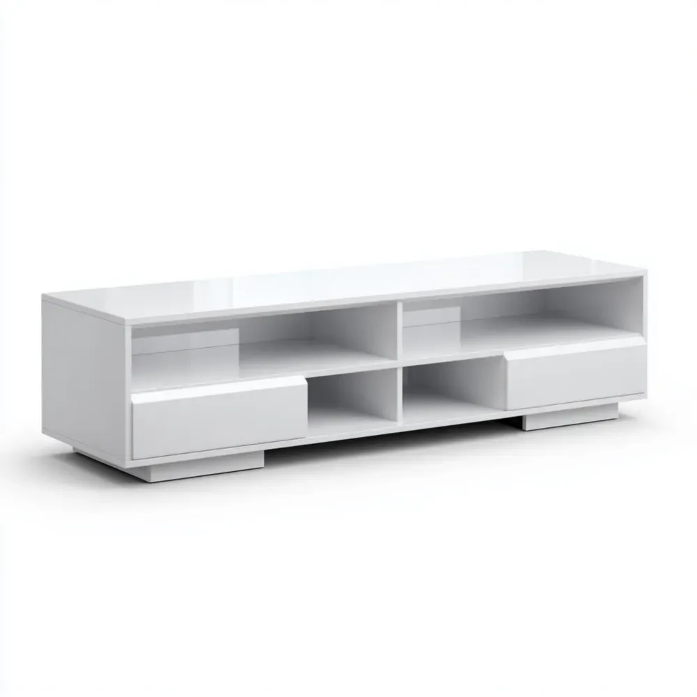 TV-Möbel MDF 150x40x35 cm - Weiß Hochglanz