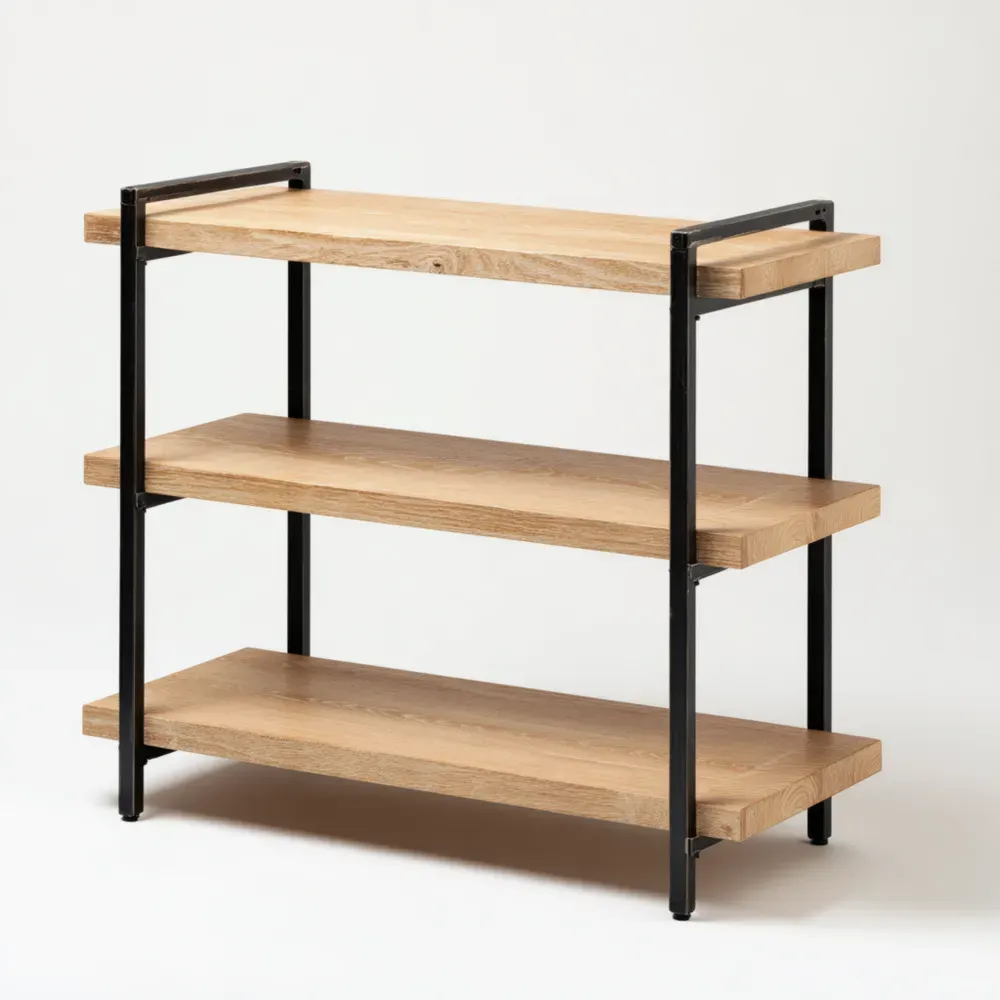 Regal aus Eichenholz und Metall