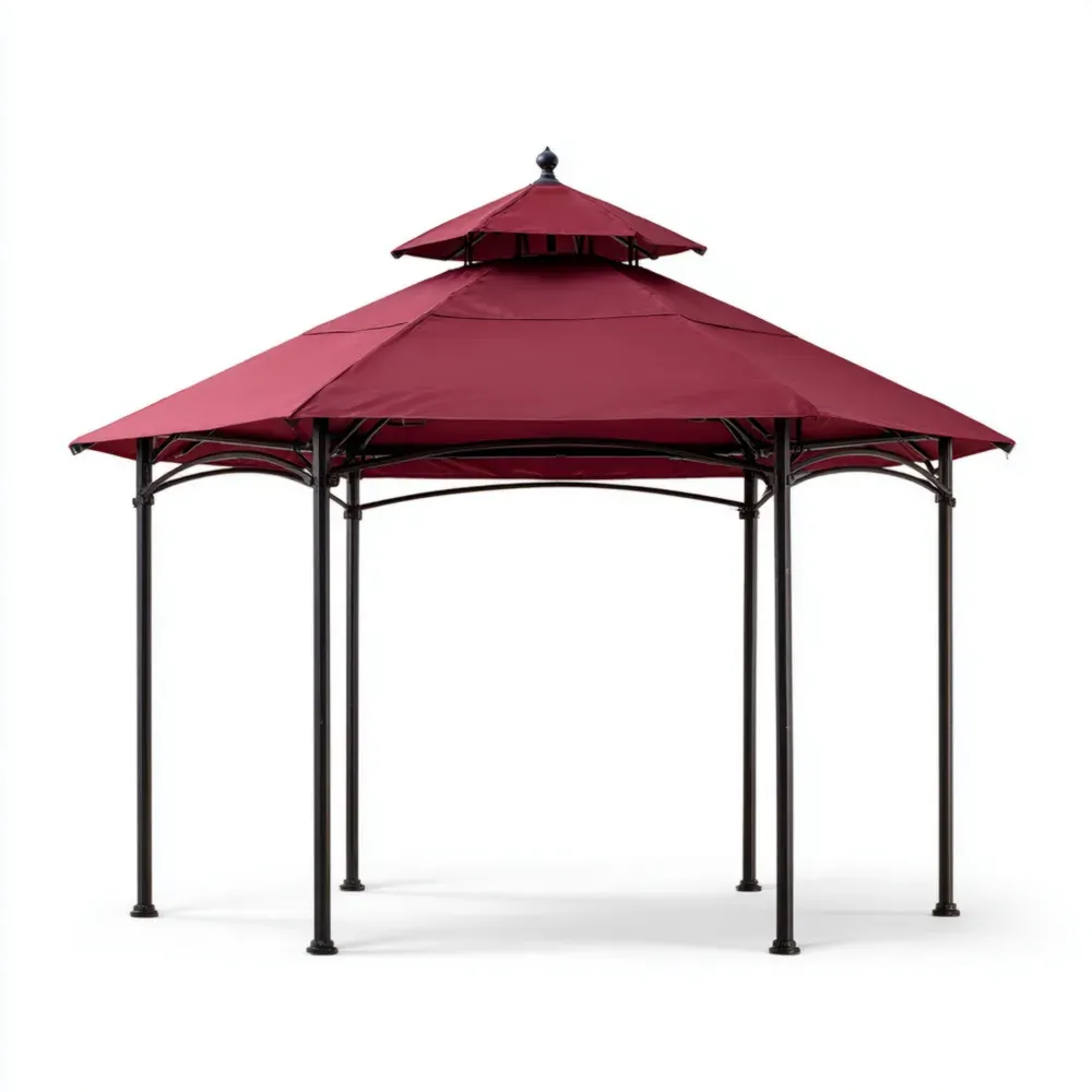 Pavillon mit Stahlrahmen und Polyesterdach Rot