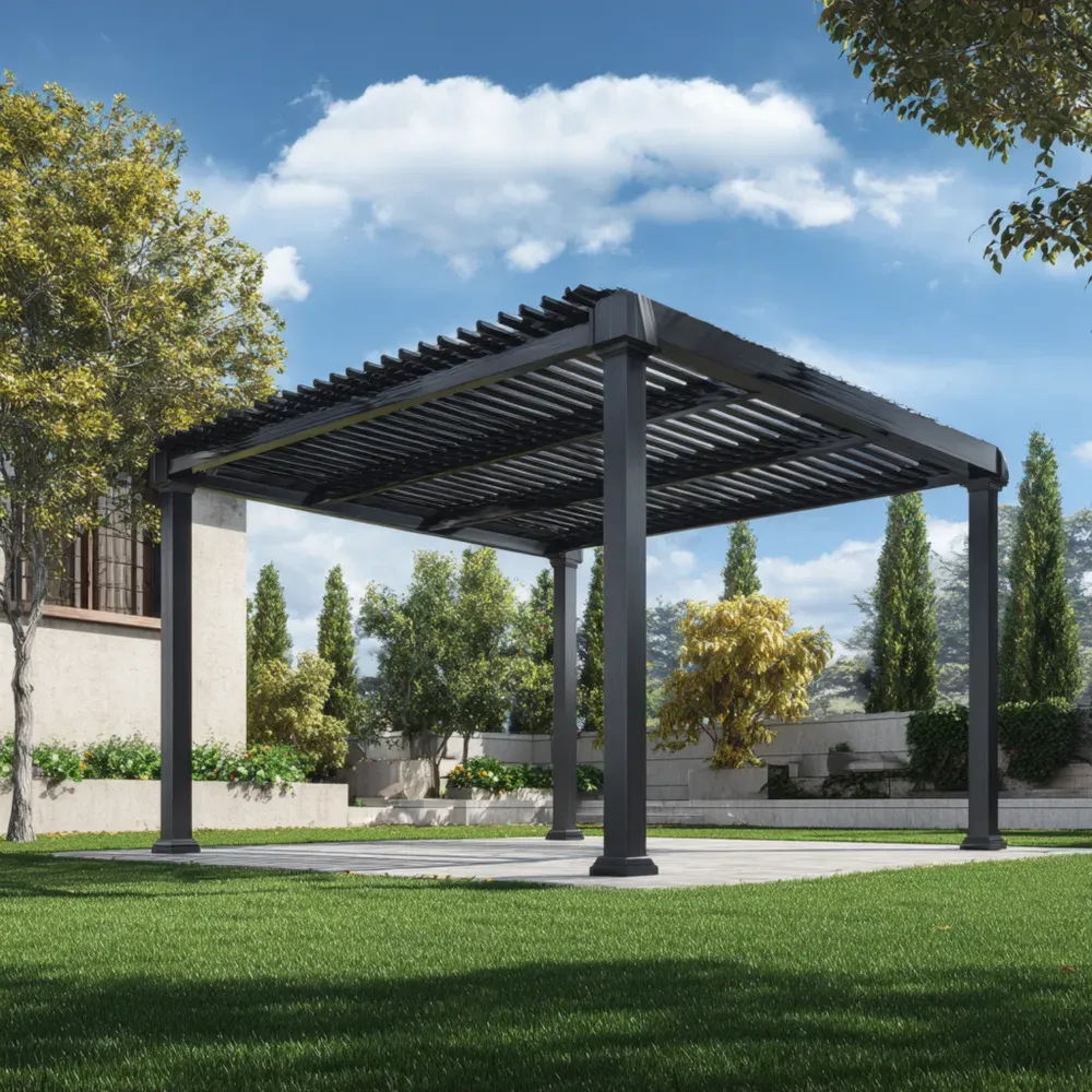 Gartenpavillon Aluminium 300x300x300 cm - Aluminium - Anthrazit