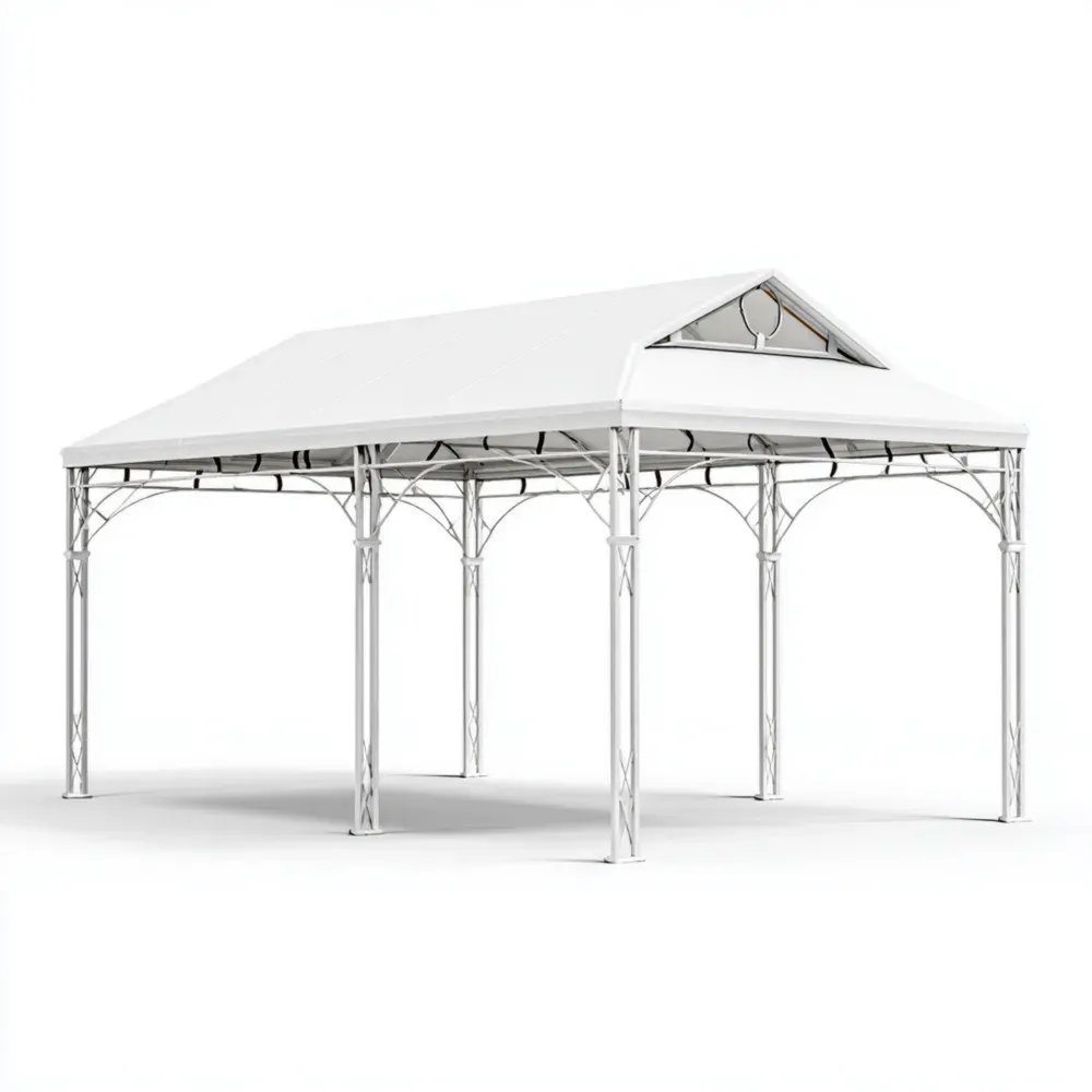 Pavillon Metallrahmen 300x400x270 cm Weiß Polyester
