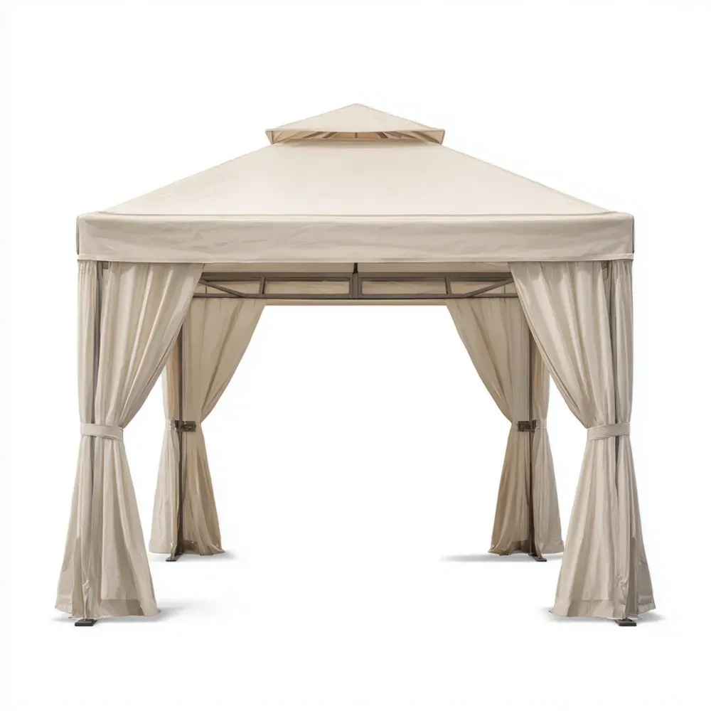 Gartenpavillon 300x300x260 cm – Metallrahmen – Beige