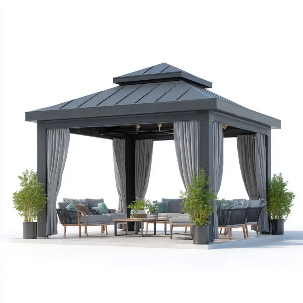 Metallrahmen Pavillon 400x300x300 cm - Dunkelgrau