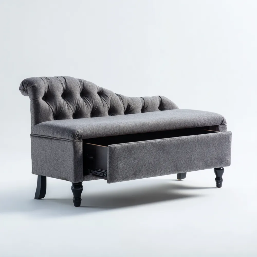 Stoffbank mit Stauraum Dunkelgrau