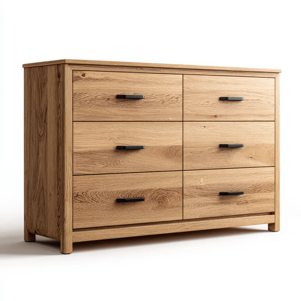 Kommode aus Massivholz Eiche mit 6 Schubladen
