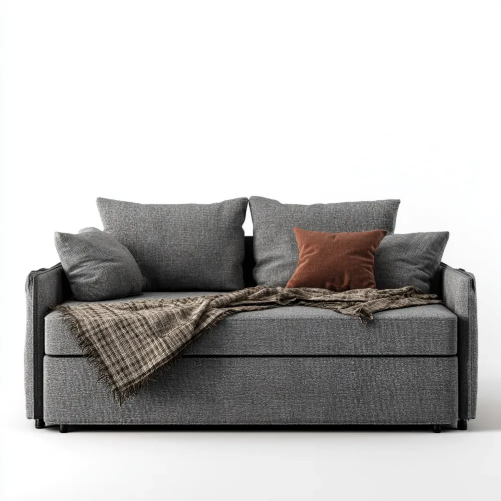 Polyestergewebe Schlafsofa Dunkelgrau