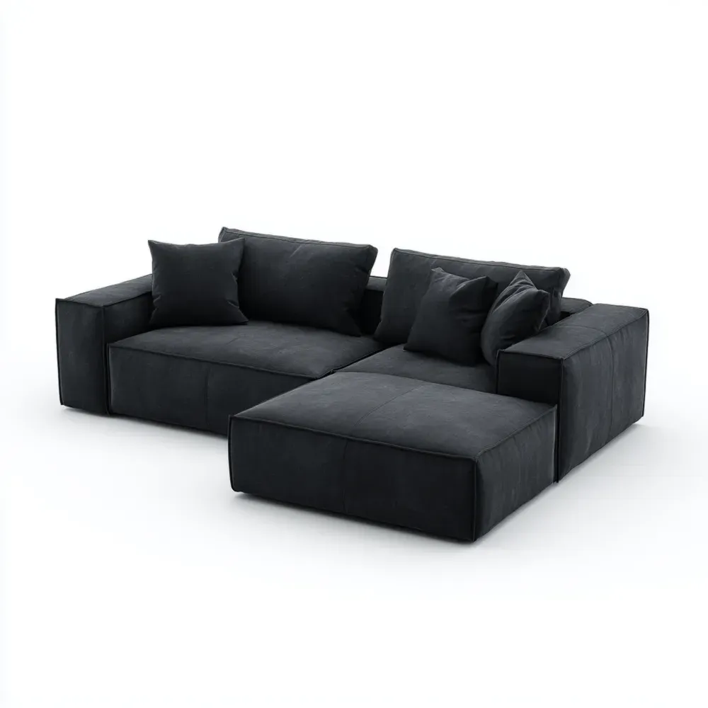Ecksofa Stoff 300x180x70 cm – Dunkelgrau