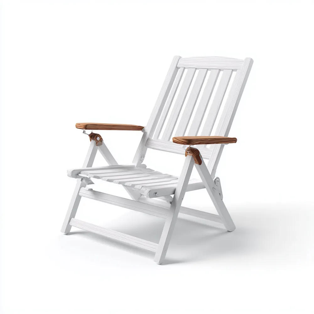 Klappstuhl Holz Weiß/Naturholz