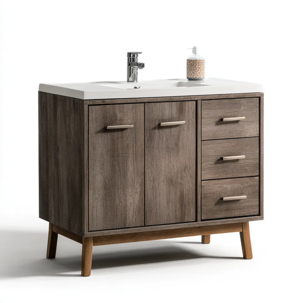 Waschtisch Schrank 80x45x60 cm Holz Dunkelbraun