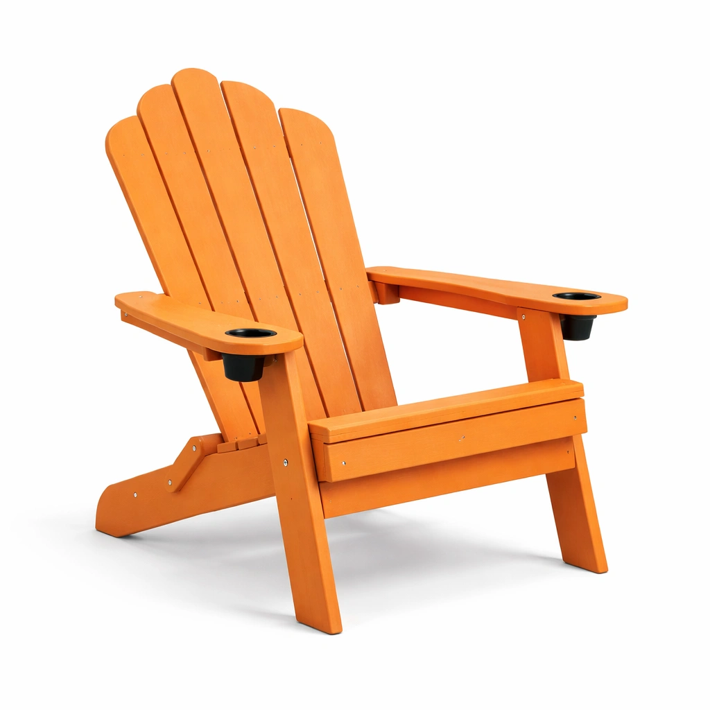 Silla adirondack de polietileno para exterior naranja-Roomarae
