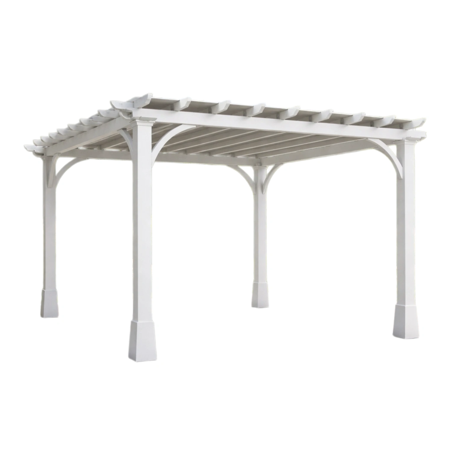 Pérgola de PVC blanco 300 cm x 300 cm x 240 cm-Roomarae