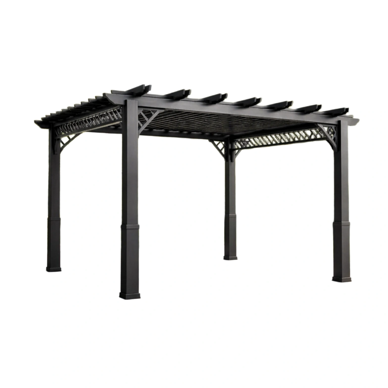 Pérgola de aluminio negra revestida 300x400x250cm-Roomarae