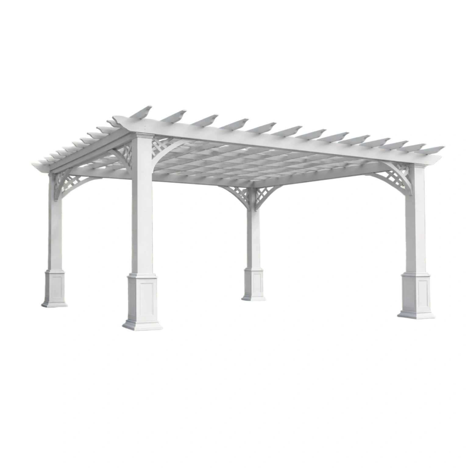 Pérgola de vinilo blanco 400x300x250 cm-Furncorner