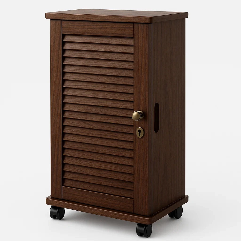 Armario de almacenamiento Madera con Ruedas y Cerradura-LIVCRAFTO