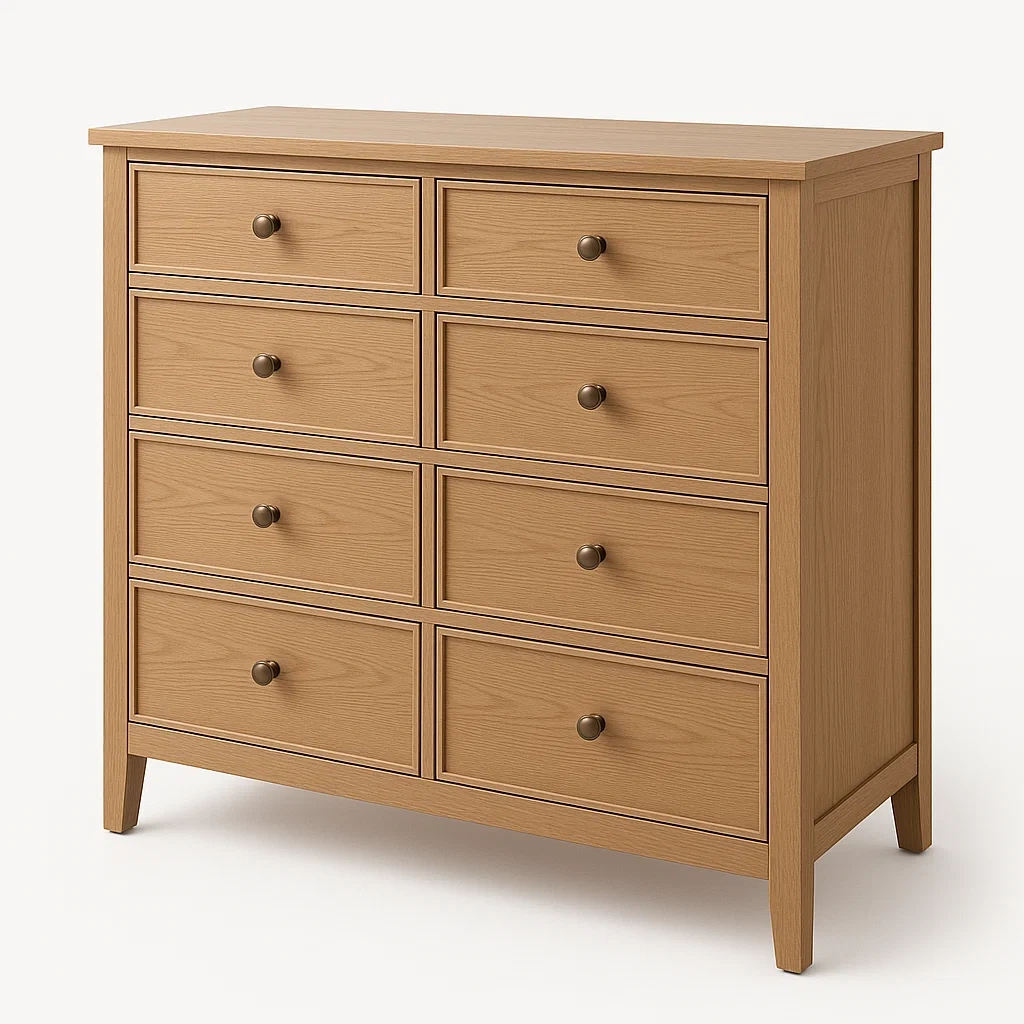 Cajonera Madera Roble con 8 Cajones 80x100x45 cm-LIVCRAFTO