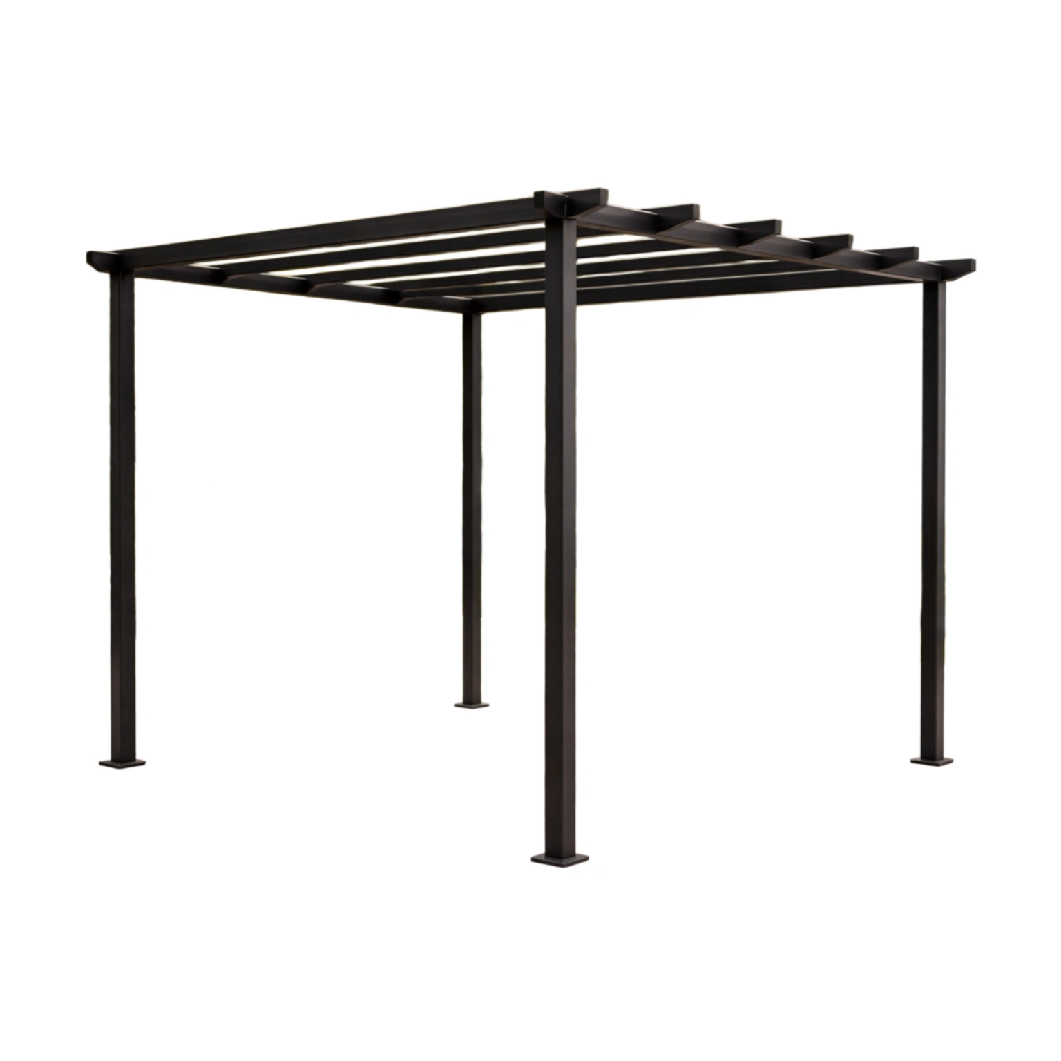 Pérgola de aluminio negro 300x300x230 cm-homecottony