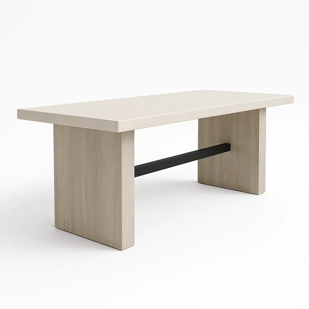 Mesa de comedor MDF beige-Furnnestle