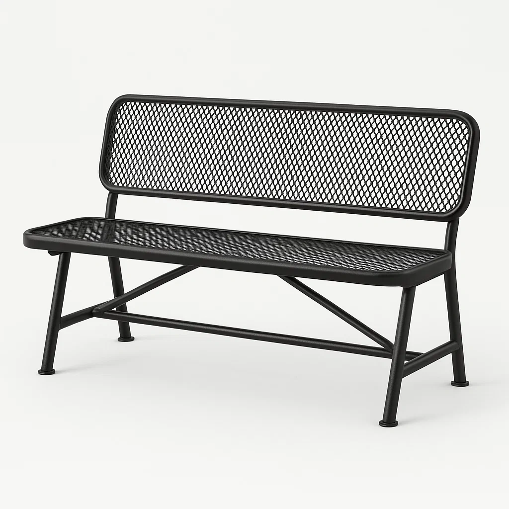 Banco de metal negro 120x45x85 cm-Furnnestle