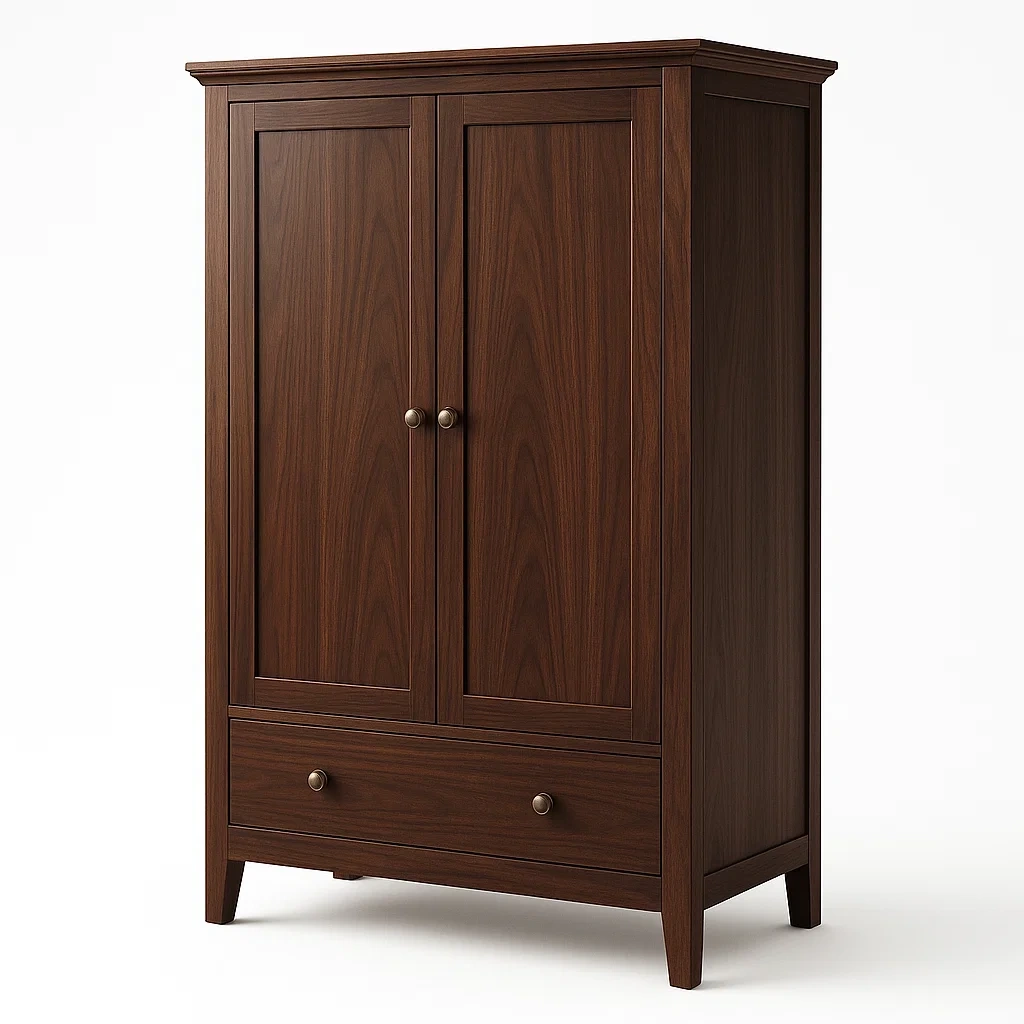 Armario Madera de Pino Marrón 2 Puertas 180x90x45 cm-FURNMIX