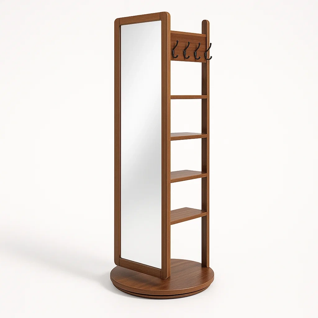 Perchero Madera con Estantes y Ganchos-FURNMIX