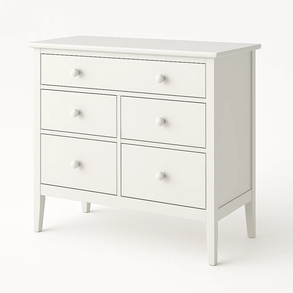 Cajonera Madera MDF Blanca con 5 Cajones-FURNMIX