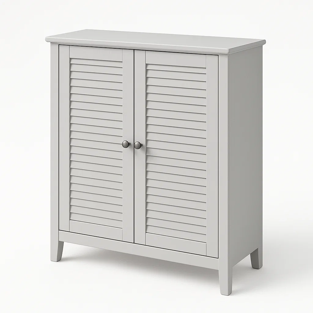 Armario de almacenamiento MDF Gris con Dos Puertas 80x90x35cm-Homcrafty