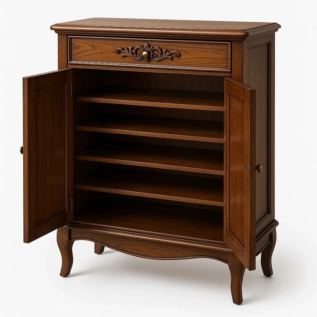 Armario de almacenamiento Madera con Puertas Dobles y Estantes Internos 90x40x80 cm-Homcrafty