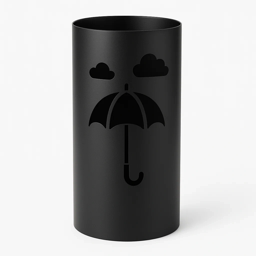 Paragüero Acero Negro con Diseño de Paraguas-Homcrafty