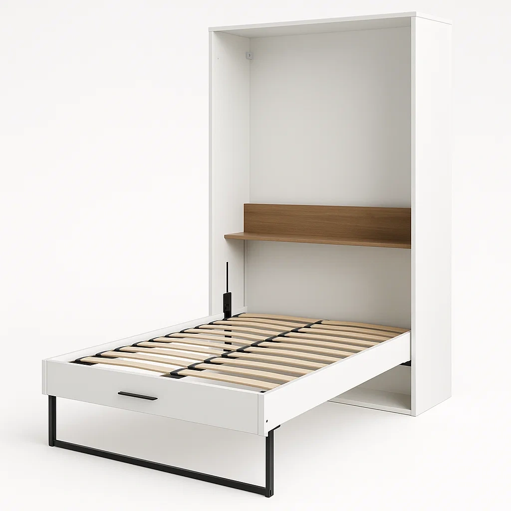 Cama abatible individual Madera y Metal Blanco-Homcrafty