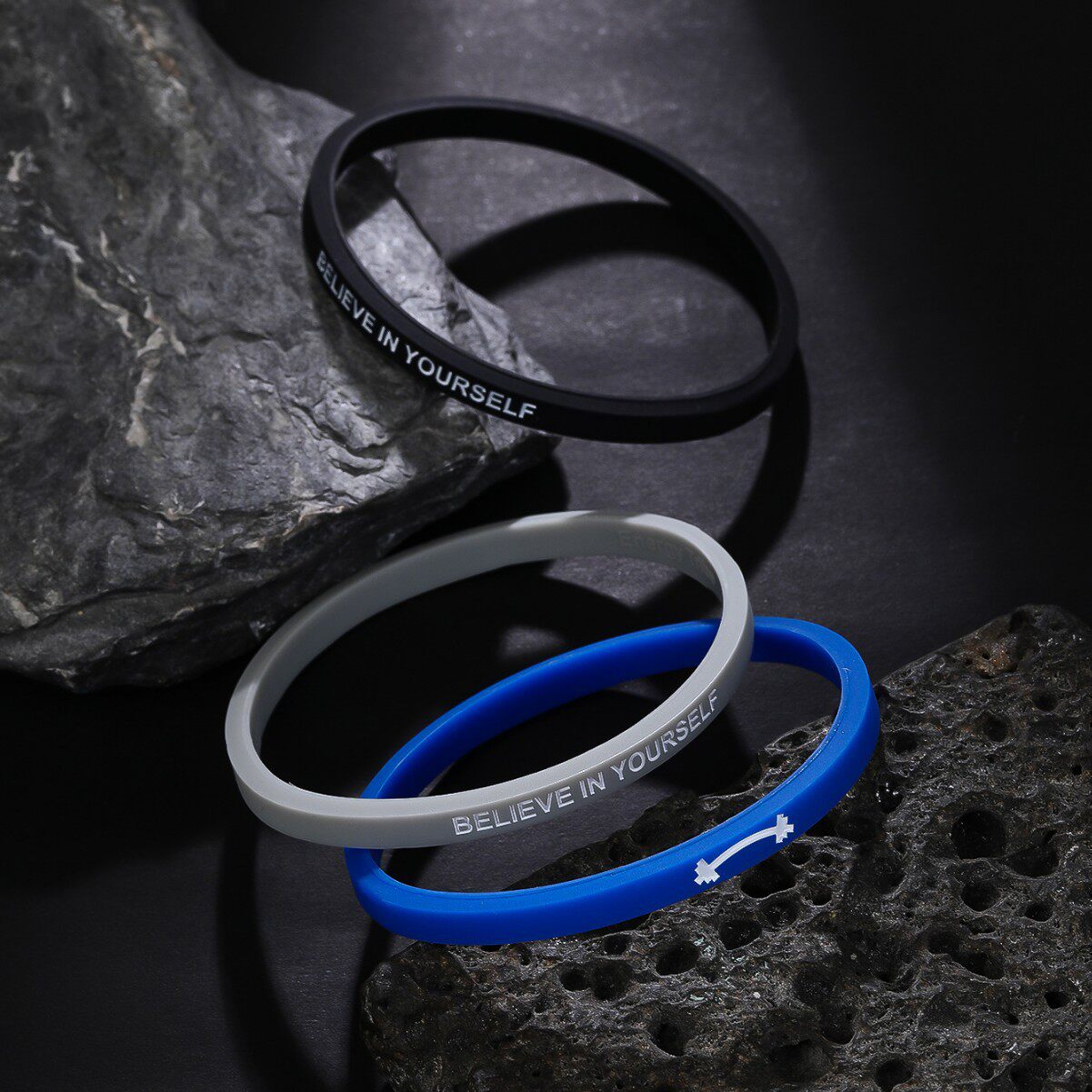 Believe in Yourself Silicone Wristband - Motivational Sports Bracelet for Men and Women - Inspirational Rubber Handband