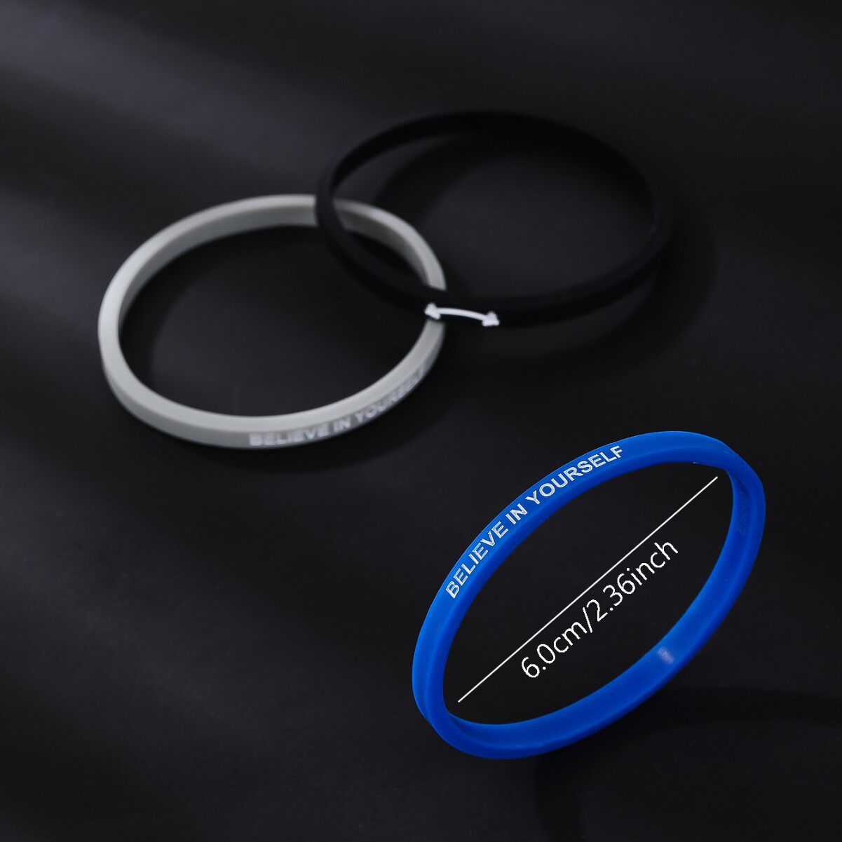 Believe in Yourself Silicone Wristband - Motivational Sports Bracelet for Men and Women - Inspirational Rubber Handband