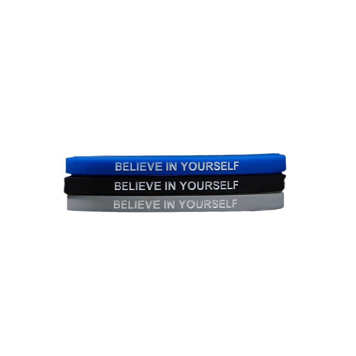 Believe in Yourself Silicone Wristband - Motivational Sports Bracelet for Men and Women - Inspirational Rubber Handband