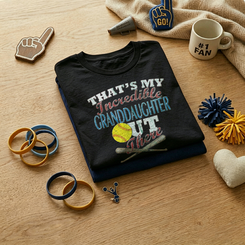 MEN'S That's My Incredible Granddaughter Out There Funny Softball Grandad 100% Cotton T-Shirt