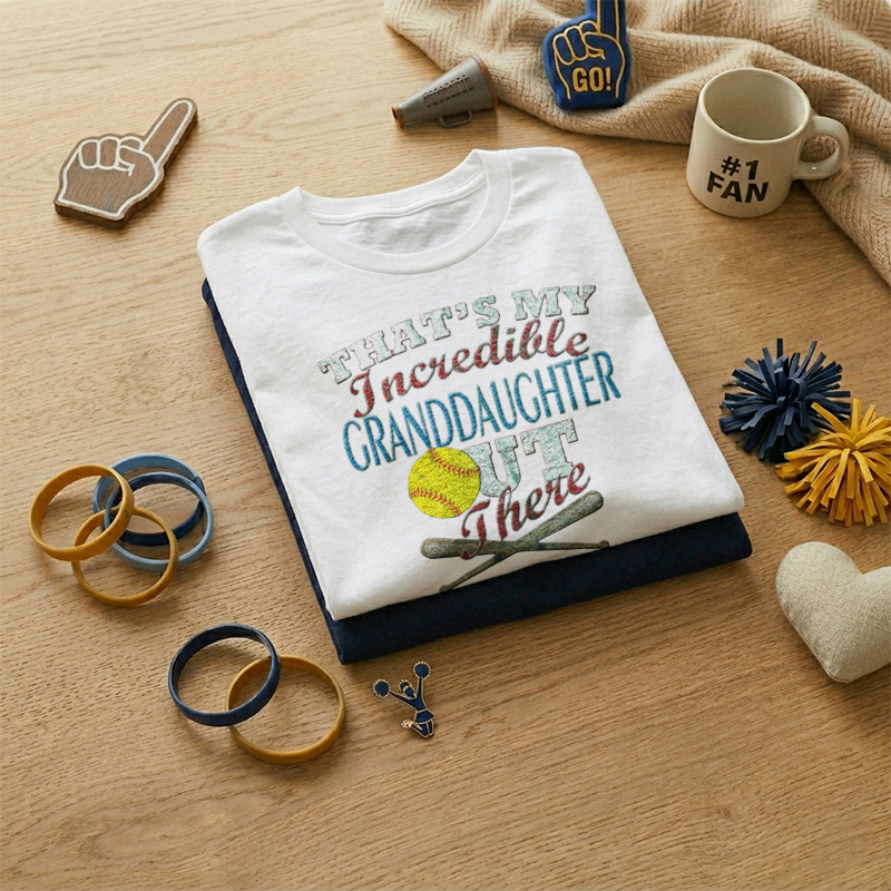 MEN'S That's My Incredible Granddaughter Out There Funny Softball Grandad 100% Cotton T-Shirt