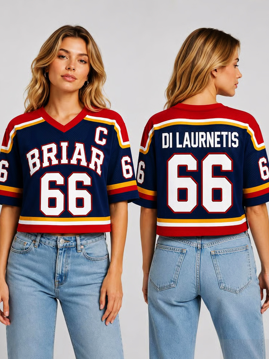 WOMEN'S Jersey Number 66 Graphic Mesh Crop Top