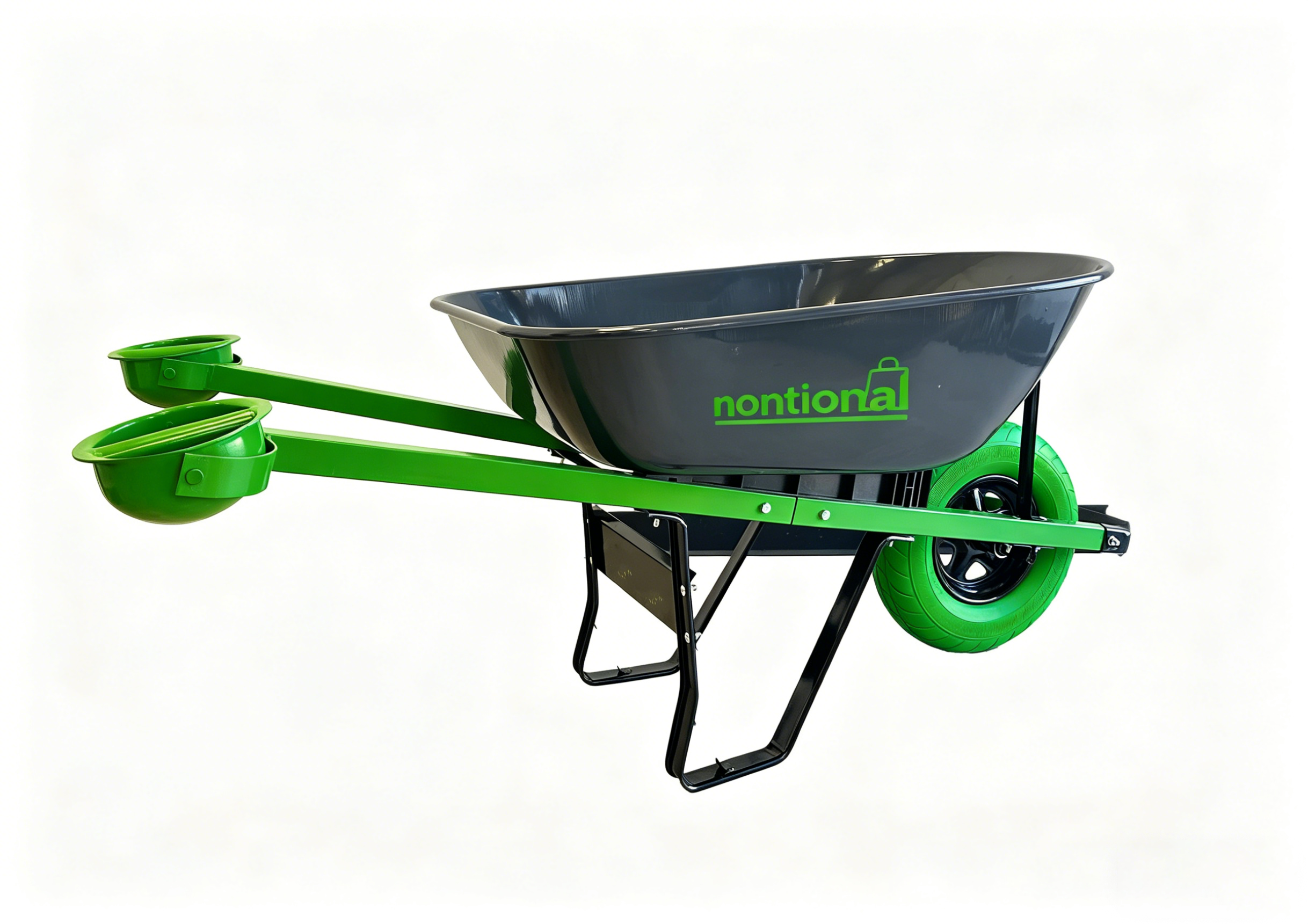 🔥Spring Fresh Sale 🎁 Nontional-Motion Tools 6-cu ft 1 Wheel Steel Push Wheelbarrow Flat-Free Tire