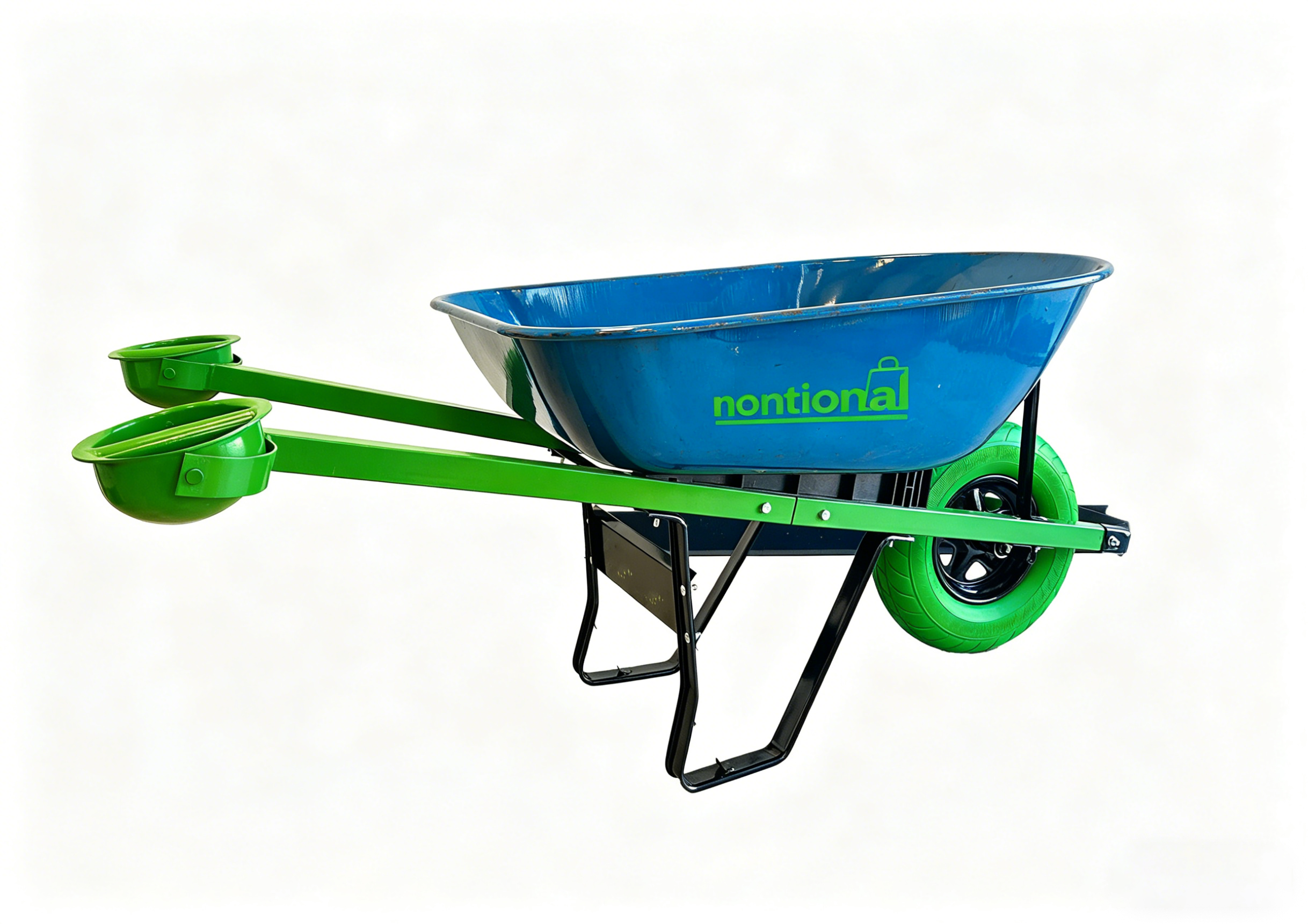 🔥Spring Fresh Sale 🎁 Nontional-Motion Tools 6-cu ft 1 Wheel Steel Push Wheelbarrow Flat-Free Tire