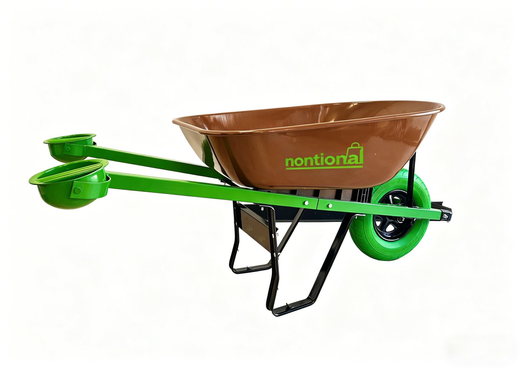 🔥Spring Fresh Sale 🎁 Nontional-Motion Tools 6-cu ft 1 Wheel Steel Push Wheelbarrow Flat-Free Tire