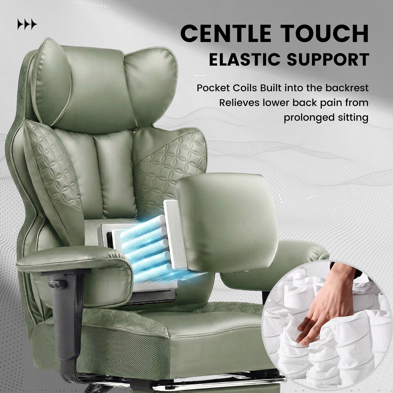 Upgraded Big and Tall Office Chair 400LBS with Pillow, Adjustable Armrest CH510