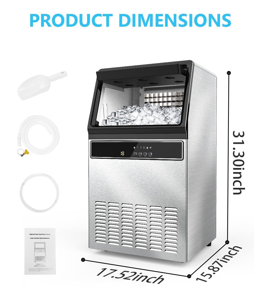 🔥 Limited-Time Deal – Save Up To 80% !100LBS/200LBS/265LBS  Freestanding Commercial Ice Maker