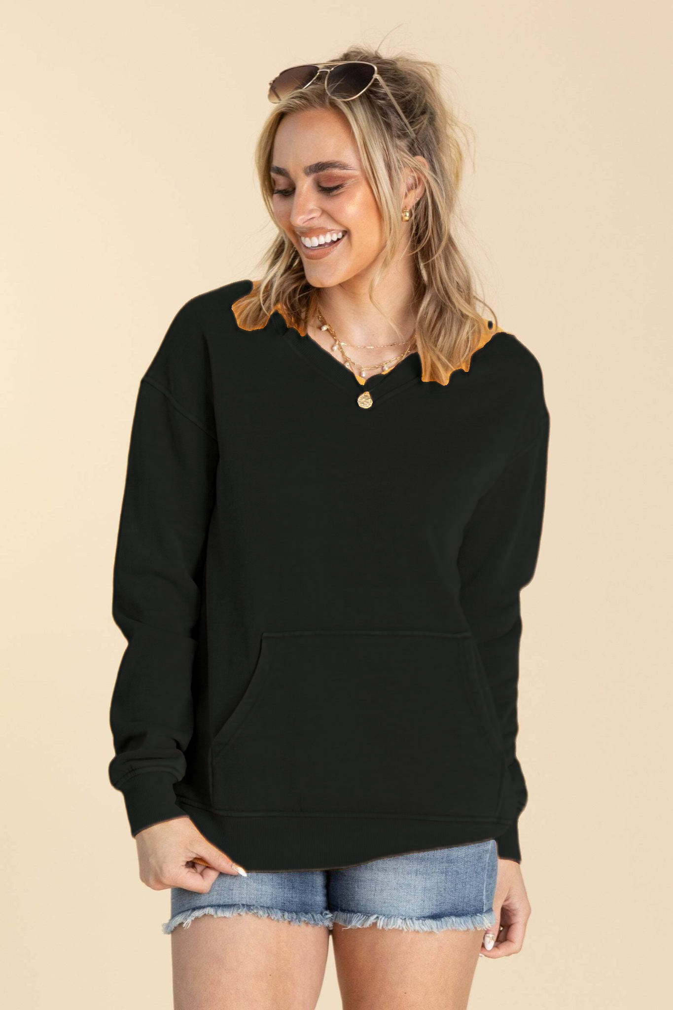 ⚠️ Your Favorite Is Back!🔥Pigment Dyed Cozy Campfire V-Neck Sweatshirt