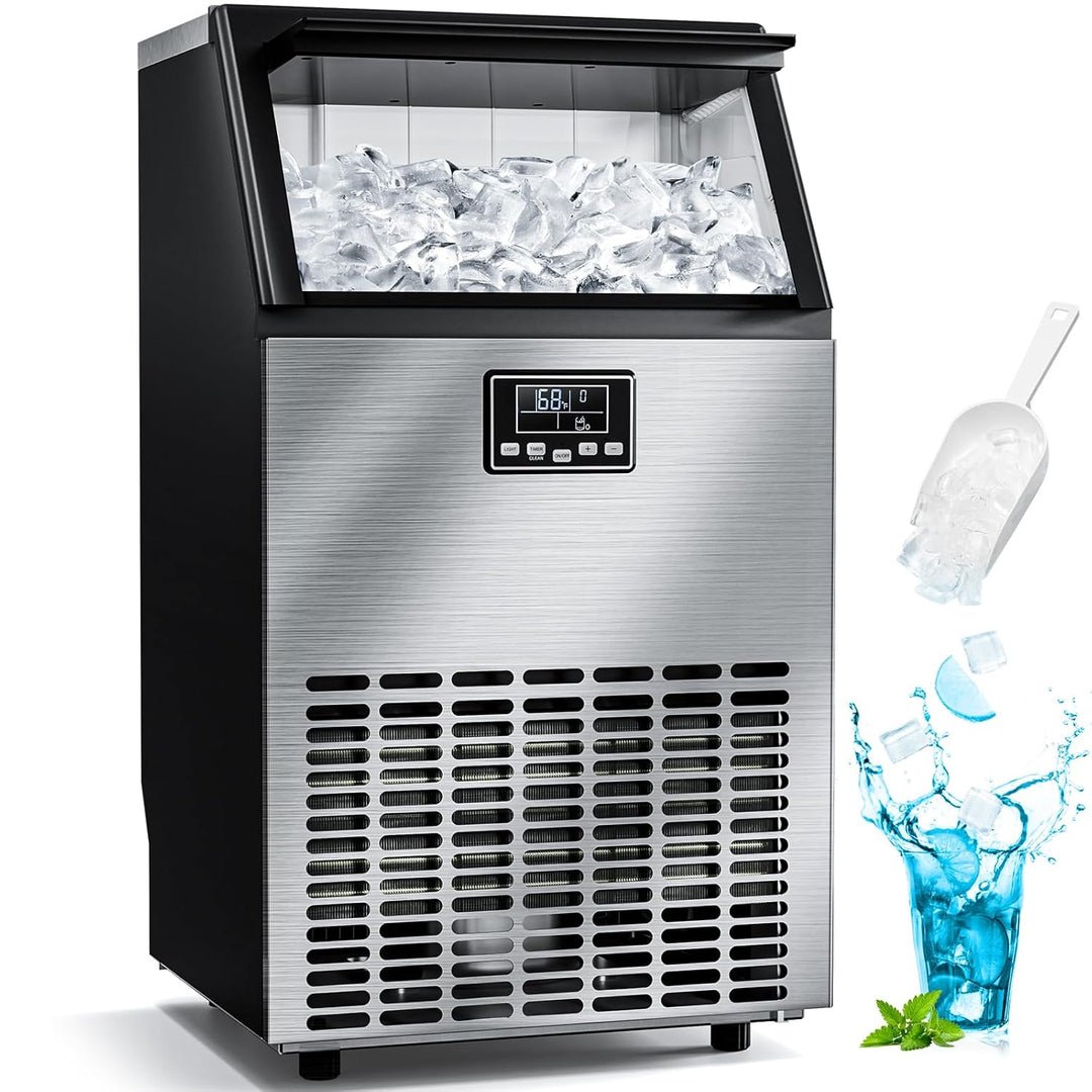 🔥 Limited-Time Deal – Save Up To 80% !100LBS/200LBS/265LBS  Freestanding Commercial Ice Maker