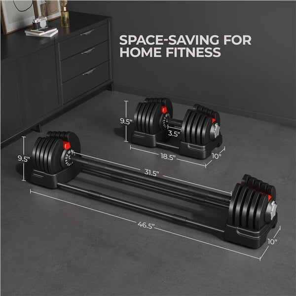 Yaheetech Adjustable Dumbbell Set 90lbs Fast Adjust Dumbbells
