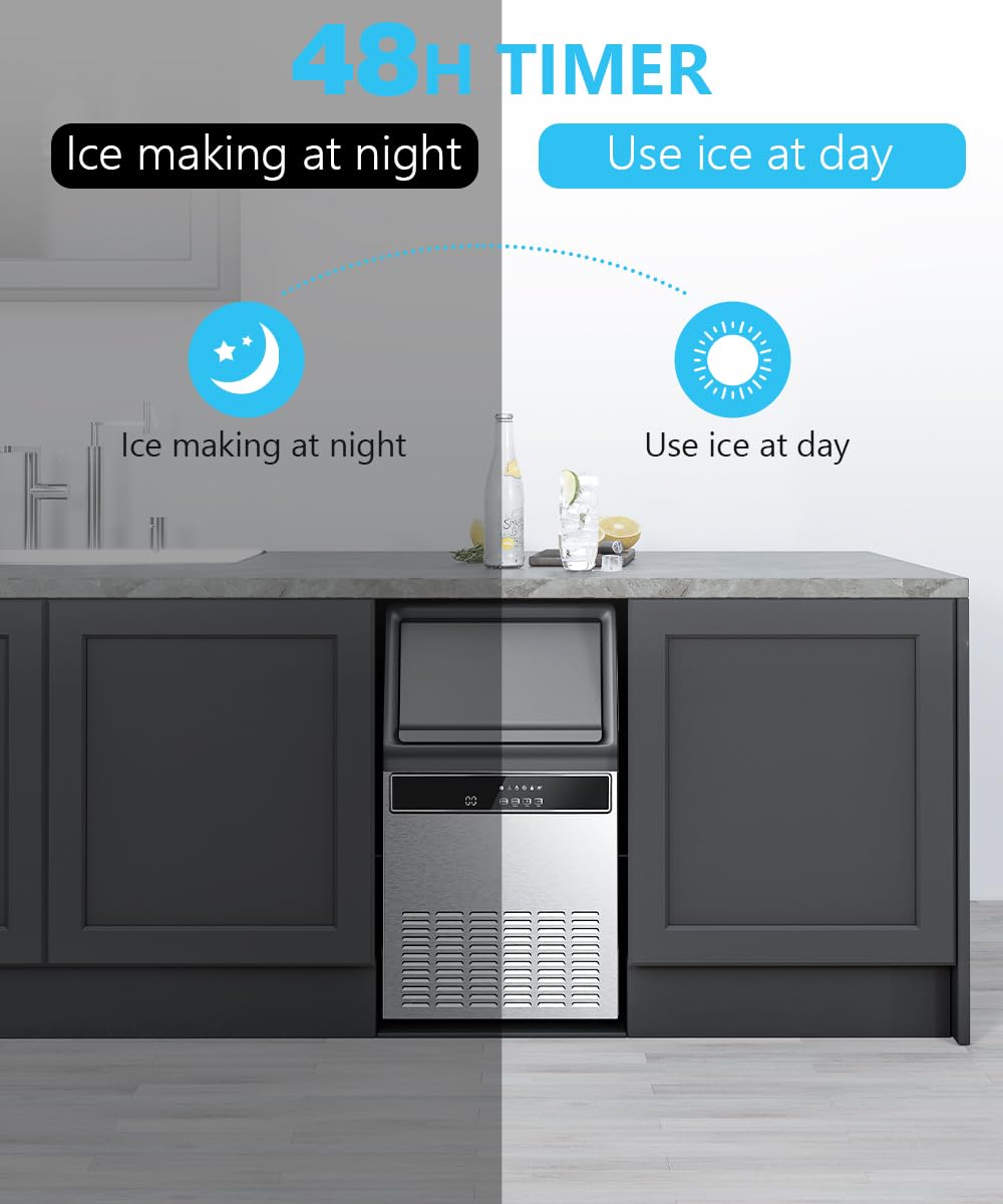 🔥 Limited-Time Deal – Save Up To 80% !100LBS/200LBS/265LBS  Freestanding Commercial Ice Maker