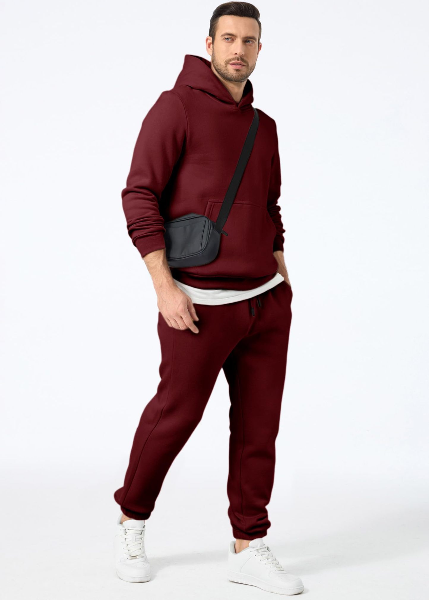 Men's 2 Piece Outfits Hoodie Sweatshirt Tracksuit & Joggers Sweatpants Sweatsuit Set